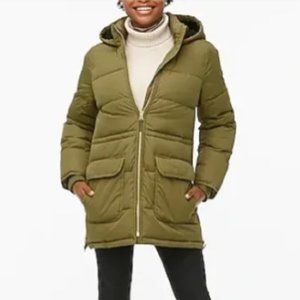 J. Crew Olive Green XXL Puffer Jacket Coat Holiday 2020